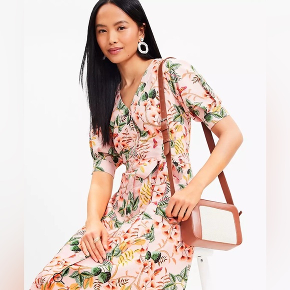 Leafed Dobby Stripe Shirtdress - Picture 2 of 6